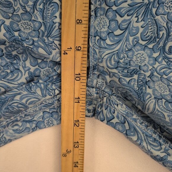 Rock & Roll Denim Bargain Button Flare Jeans 31x32 Blue Floral - Picture 9 of 10